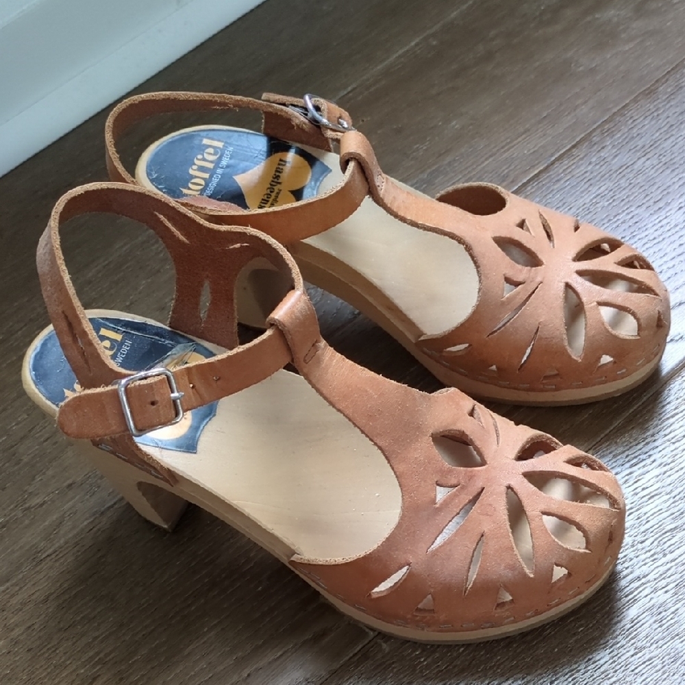 Swedish Hasbeens T-Strap Clog Sandals